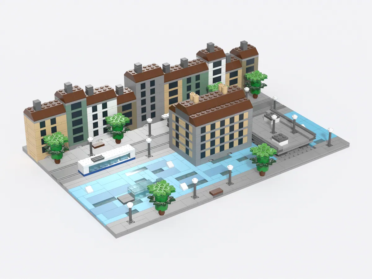 Limmatquai and Rathaus model, front left