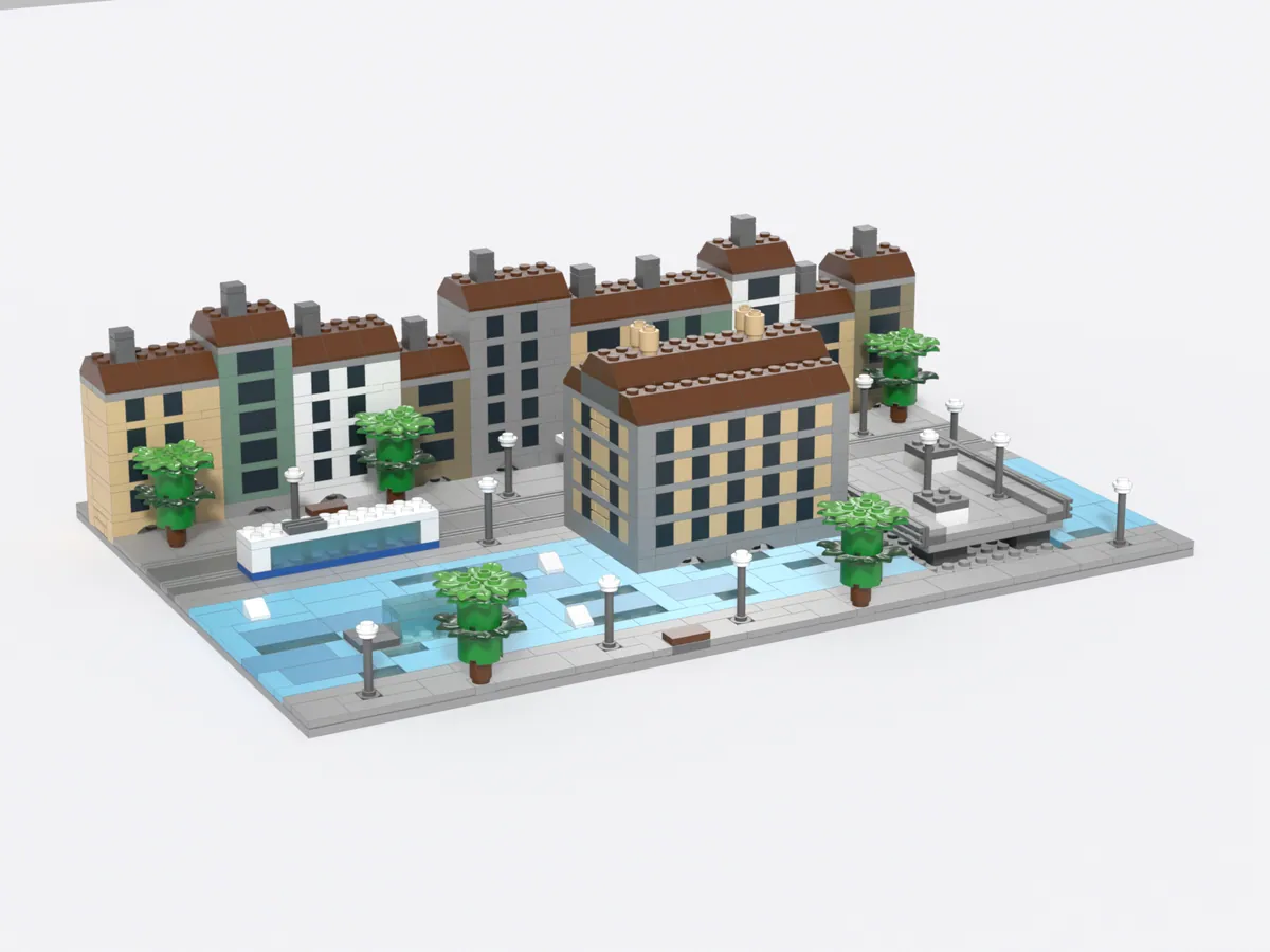 Limmatquai and Rathaus model, hero view